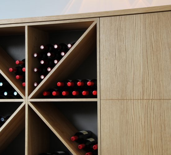 Blokvorm architectuur meubel ontwerp dressoir wijnkast